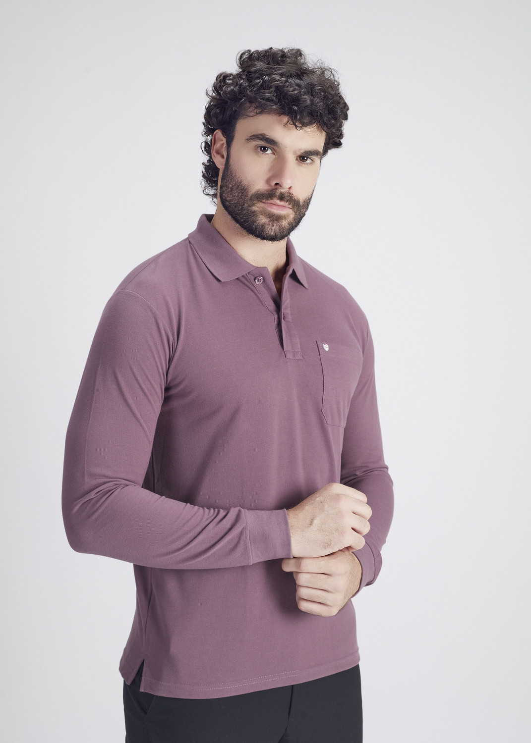 Image of PRORIDERS Solid Men Polo Neck Purple T-Shirt
