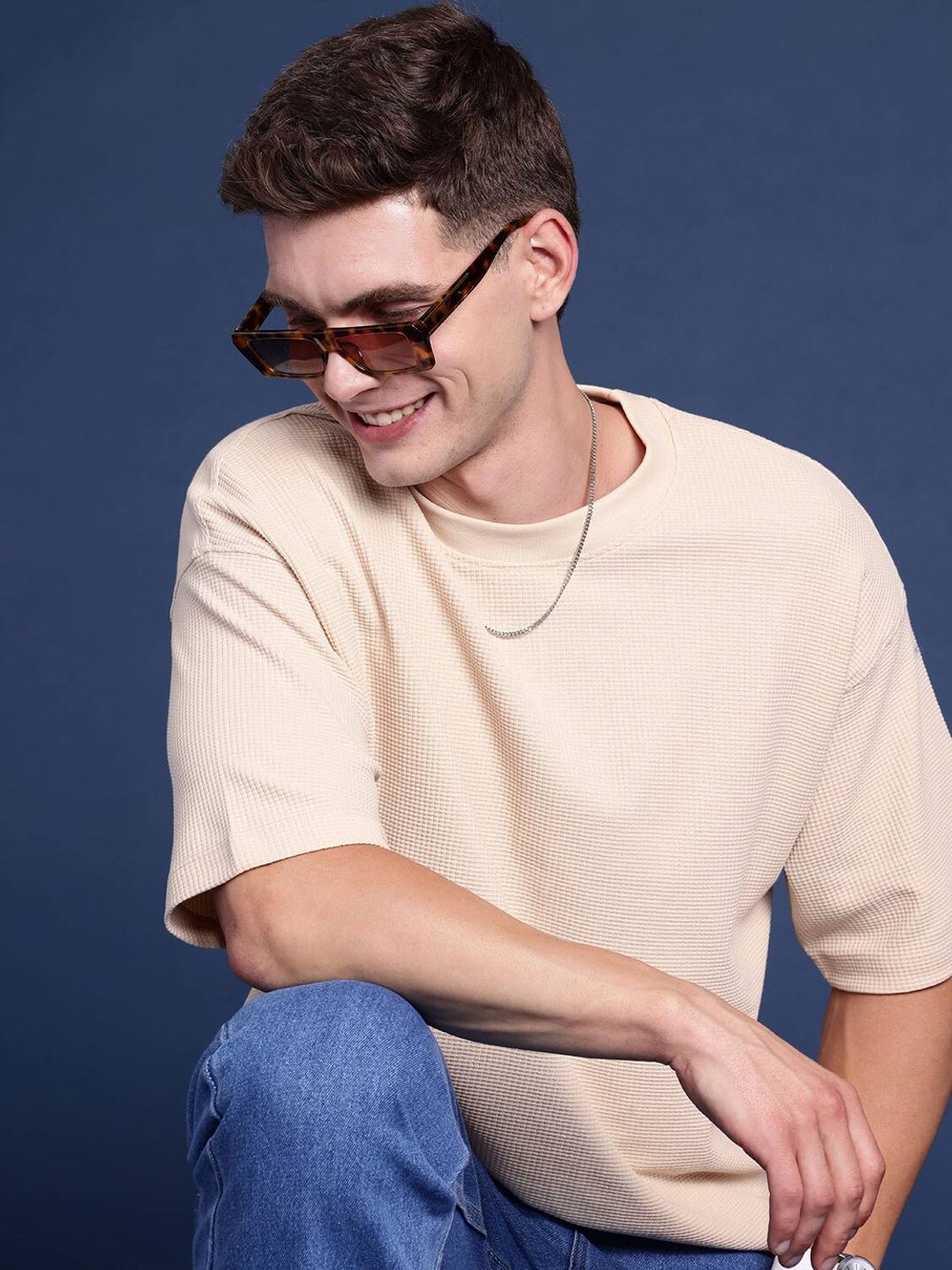 Mast & Harbour Men Beige T-Shirt - Image 1