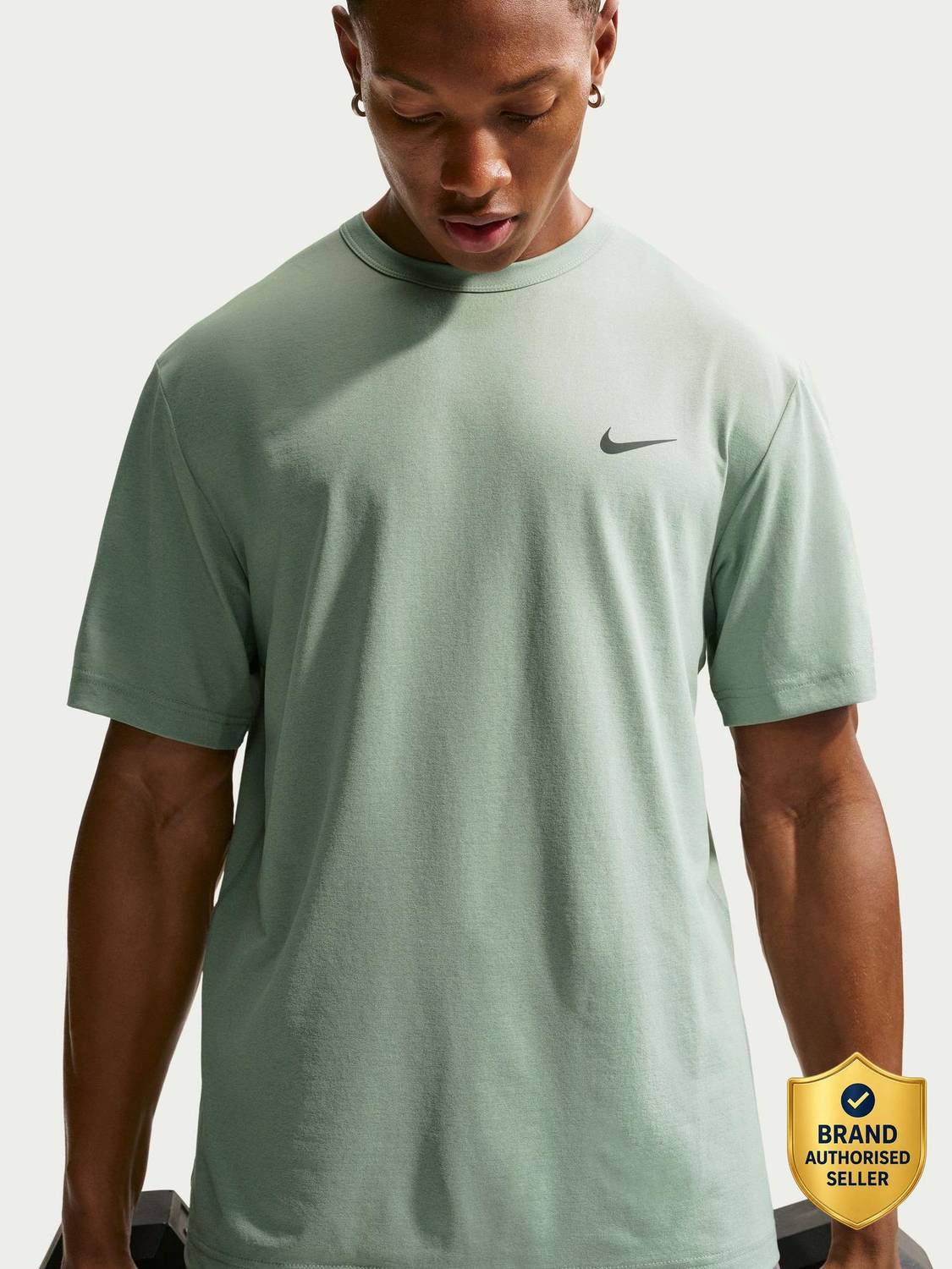 NIKE Men Green Crew Neck T-Shirt