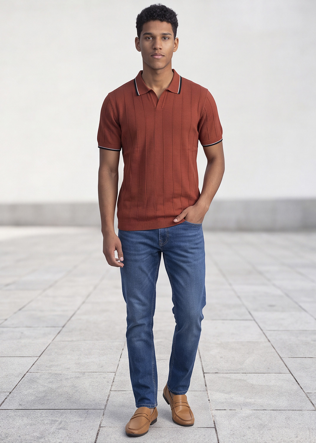Image of KILLER Solid Men Polo Neck Red T-Shirt