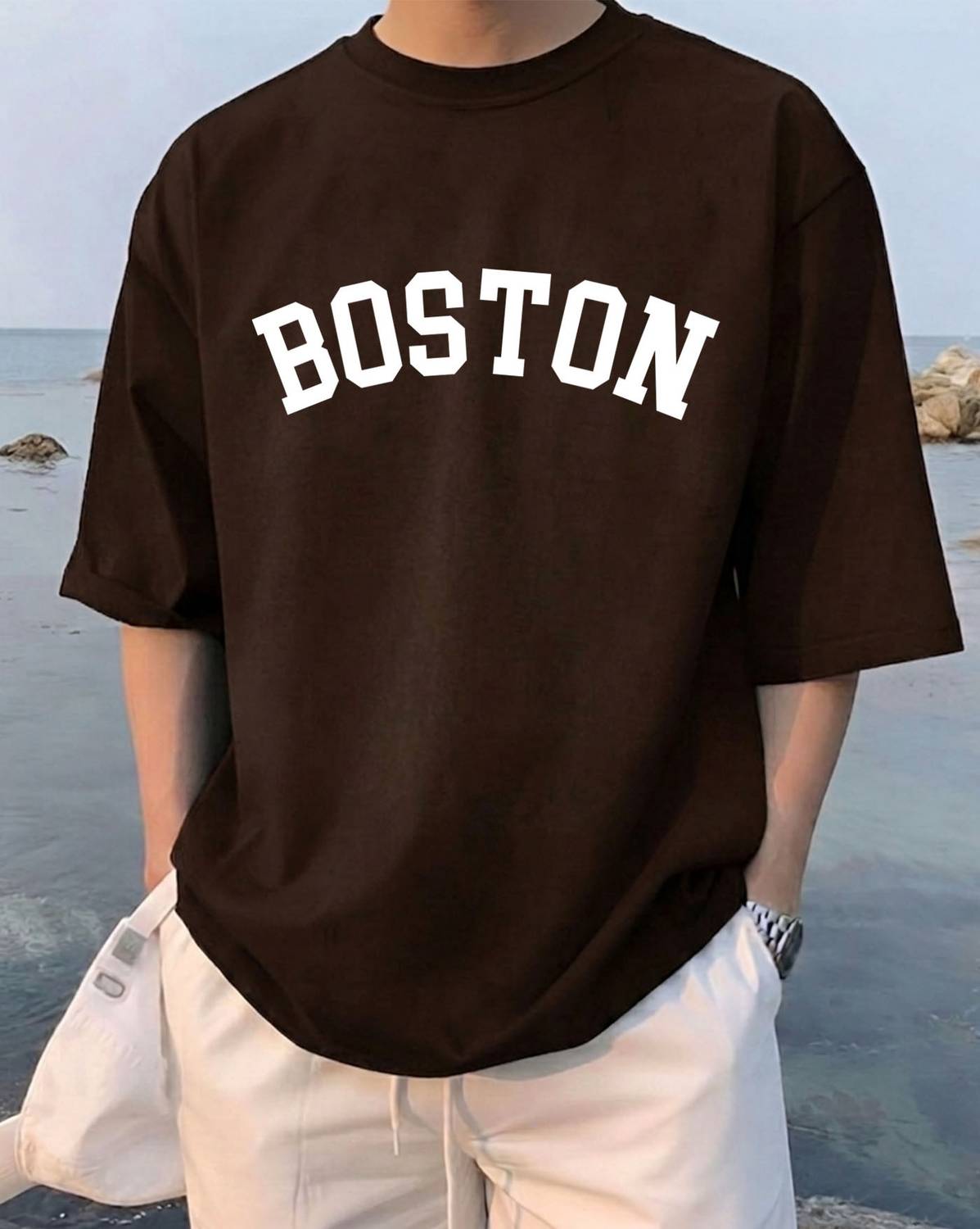 ENITOR Typography Men Round Neck Brown T-Shirt