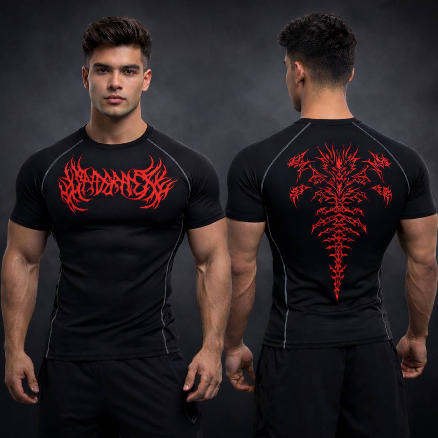 Wayup Black, Red Men's Round Neck T-Shirt - Image 4