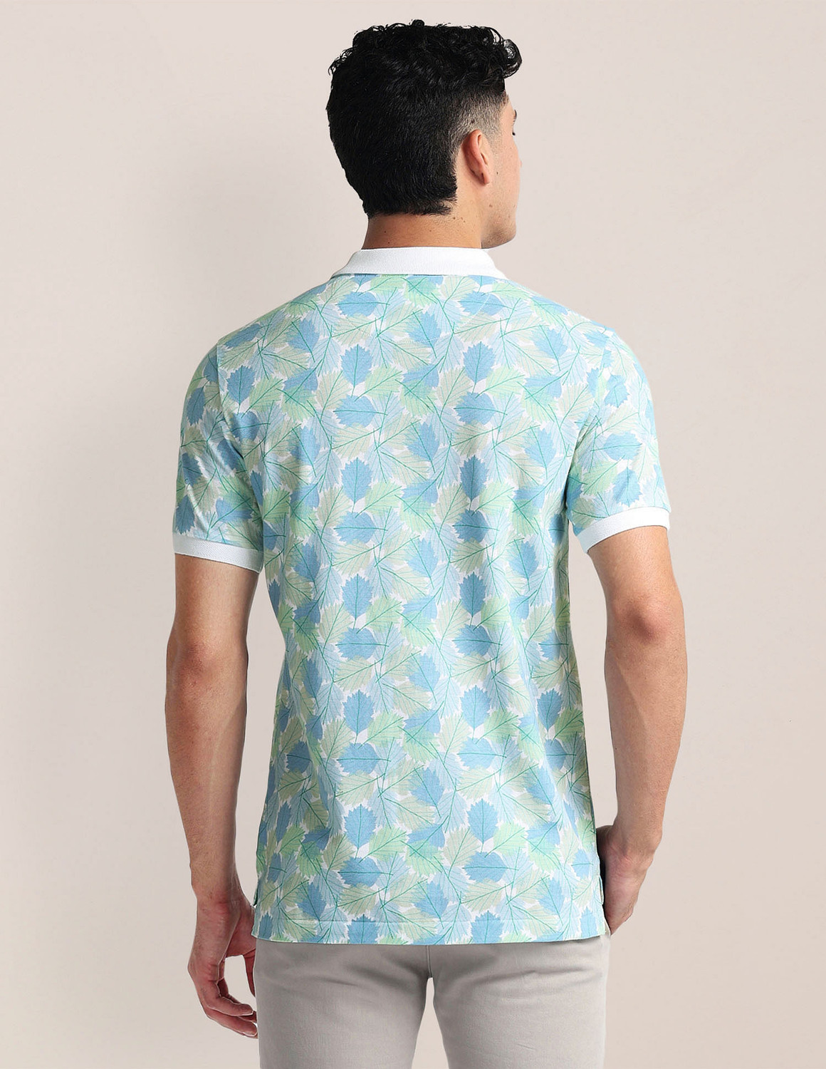 Image of U.S. POLO ASSN. Printed Men Polo Neck Blue T-Shirt