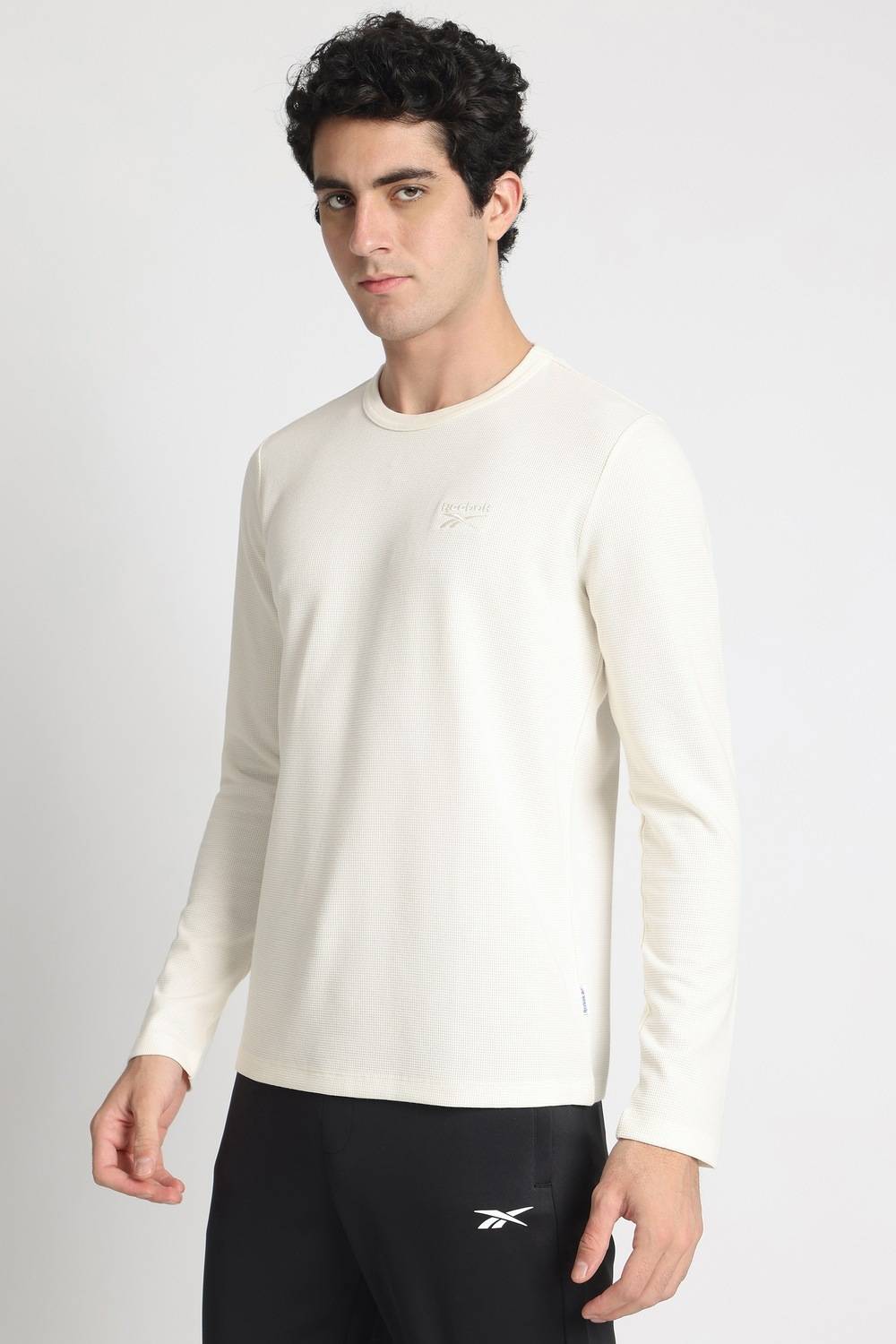 REEBOK Men White Round Neck T-Shirt - Image 2
