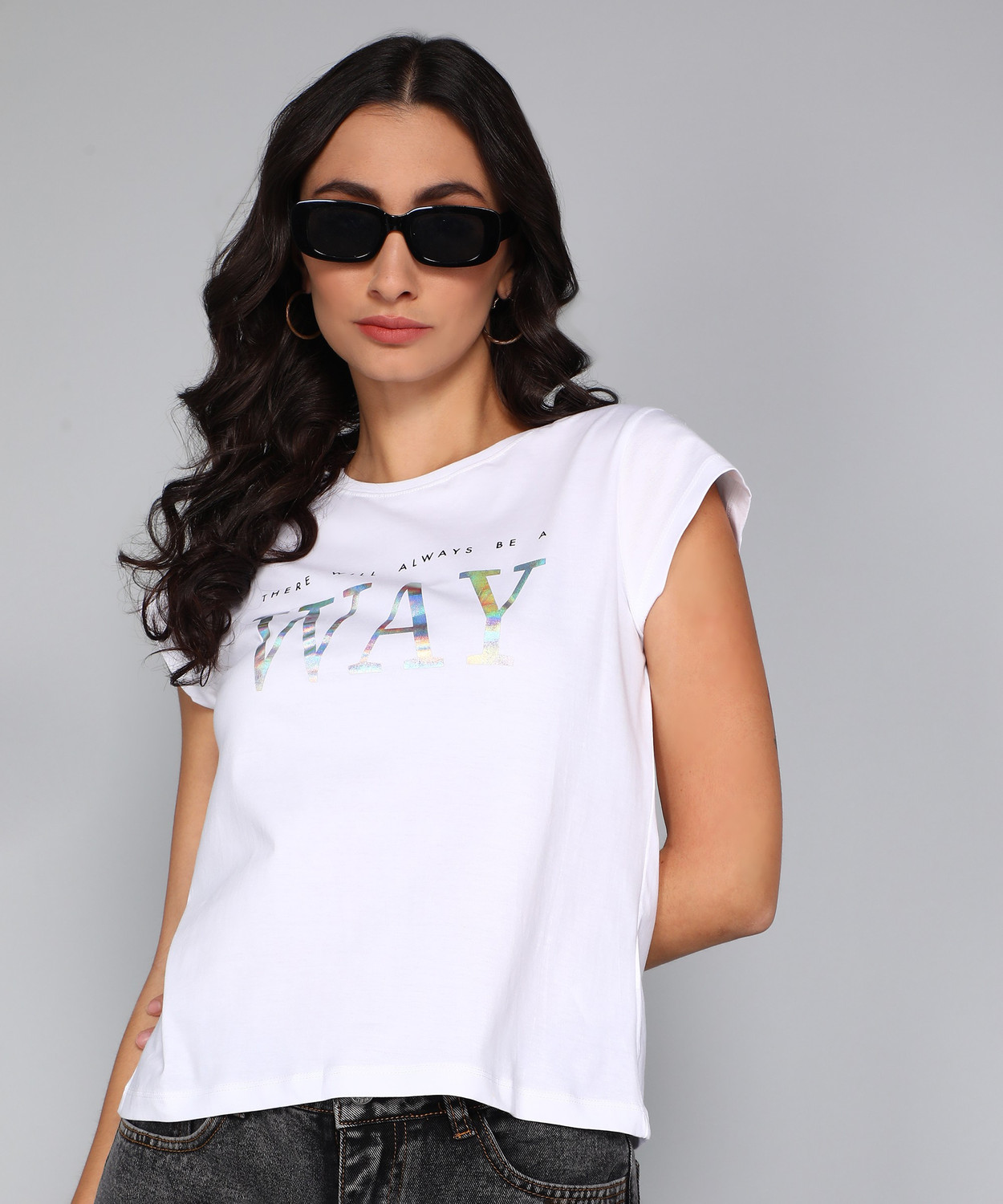 Image of METRONAUT Printed Women Crew Neck White T-Shirt