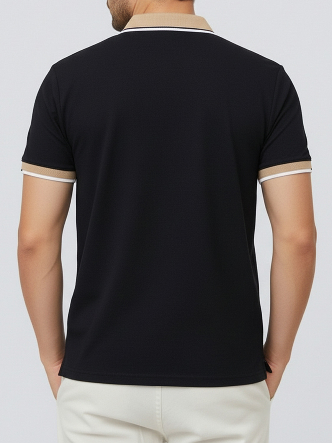 Image of JUST ROAR Colorblock Men Polo Neck Multicolor T-Shirt