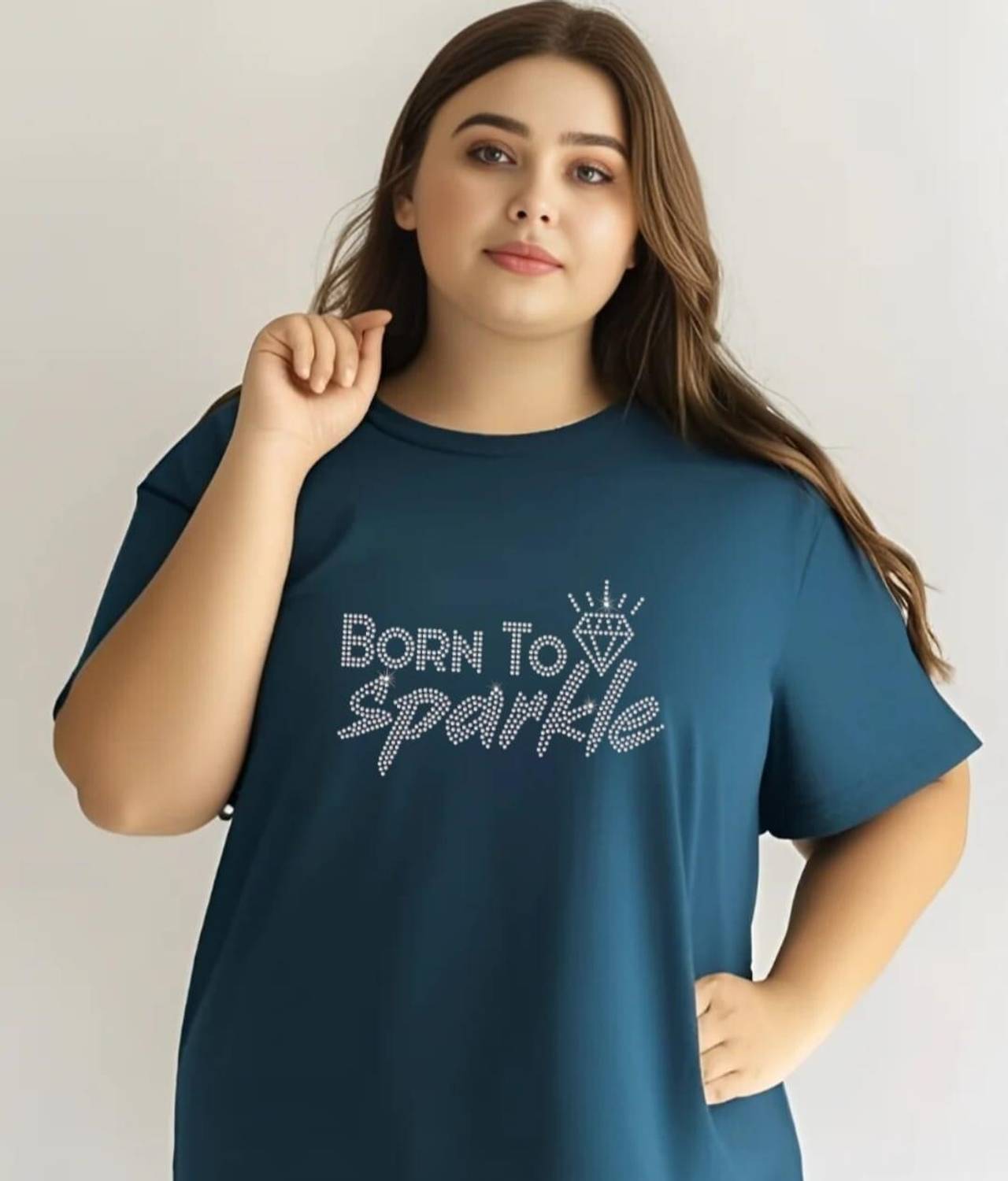 ANUBHAVGARMENT Typography Women Round Neck Dark Blue T-Shirt