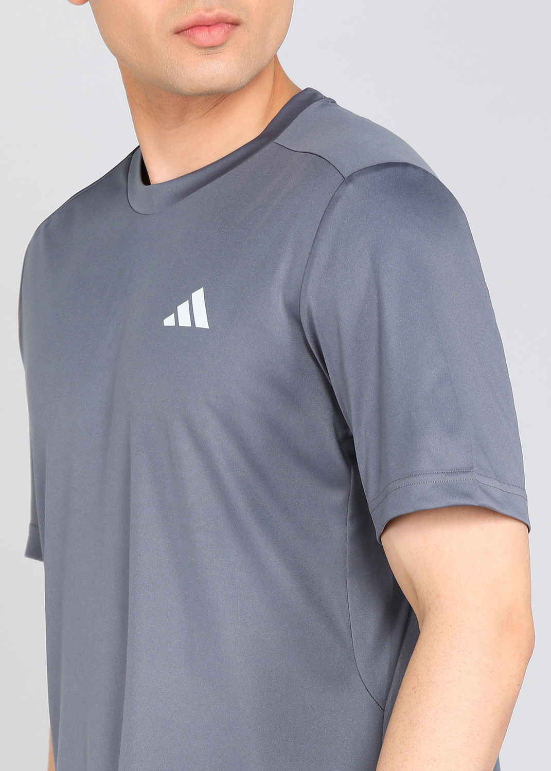 Image of ADIDAS Printed Men Crew Neck Black T-Shirt