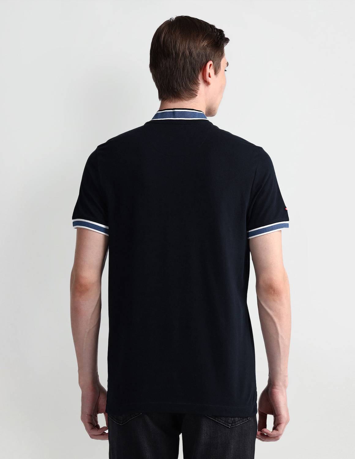 U.S. POLO ASSN. Men Blue Polo Neck T-Shirt - Image 5
