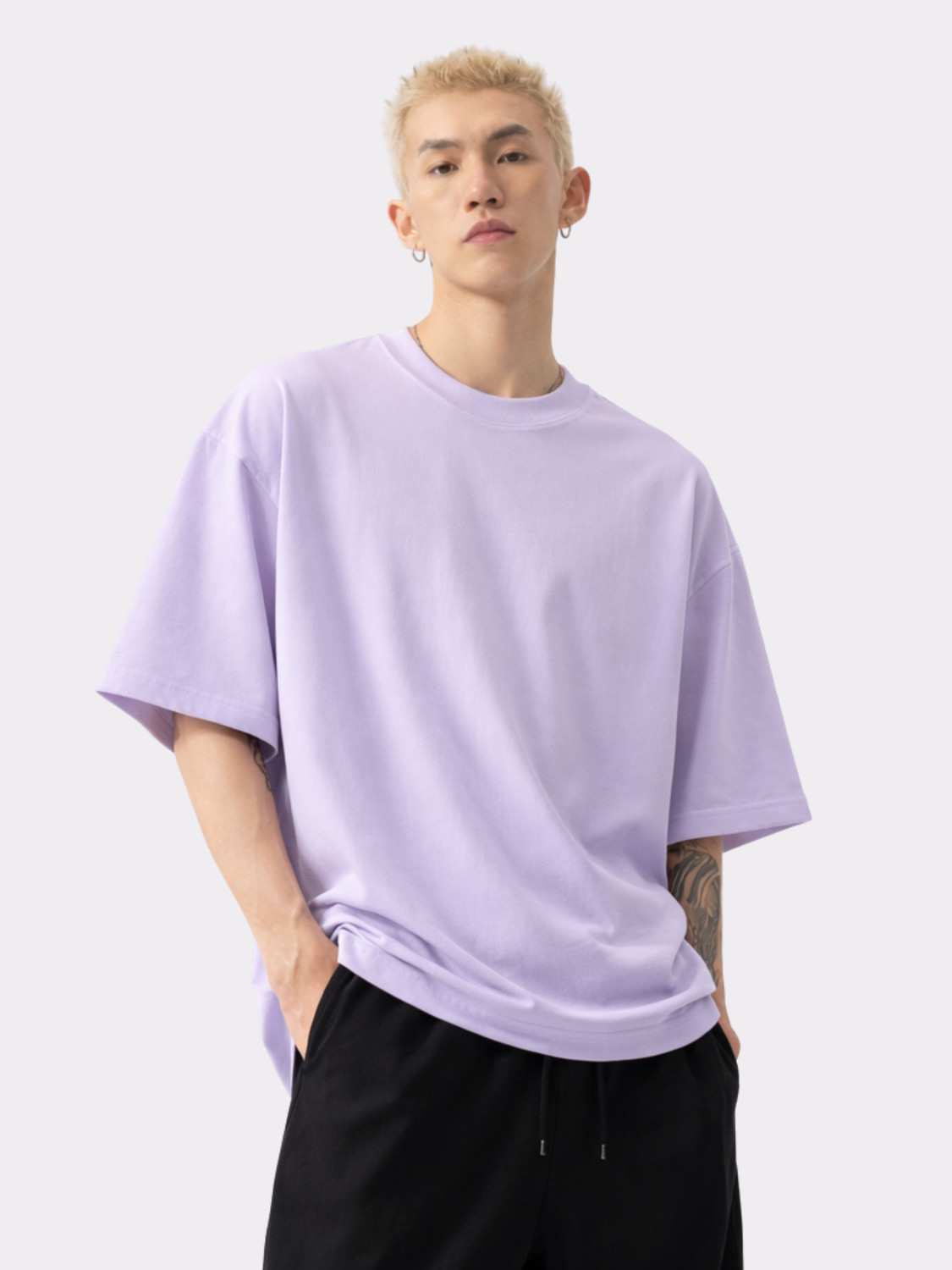 Image of FAS RS TREND Solid Men Round Neck Purple T-Shirt