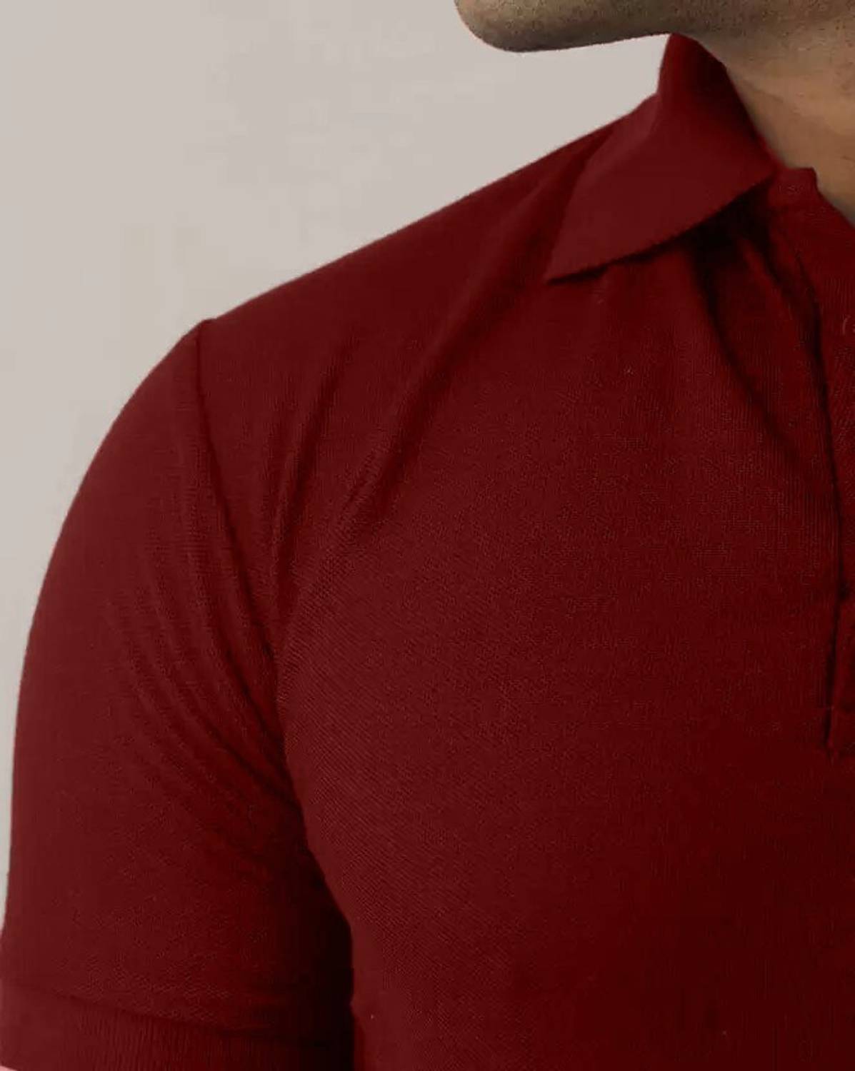 Silver Swan Maroon Polo Neck T-Shirt - Image 4
