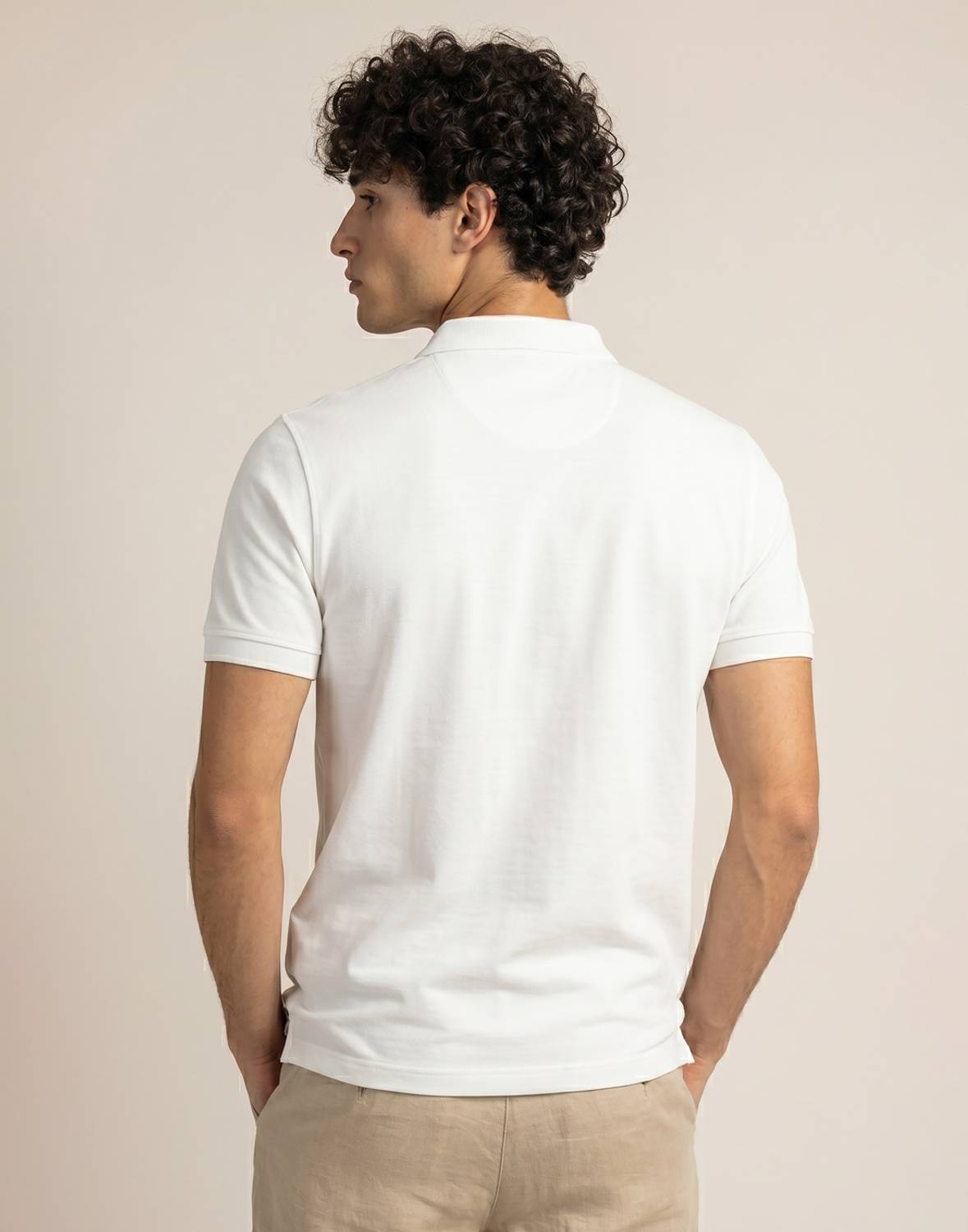 Allen Solly Men White Polo Neck T-Shirt - Image 2