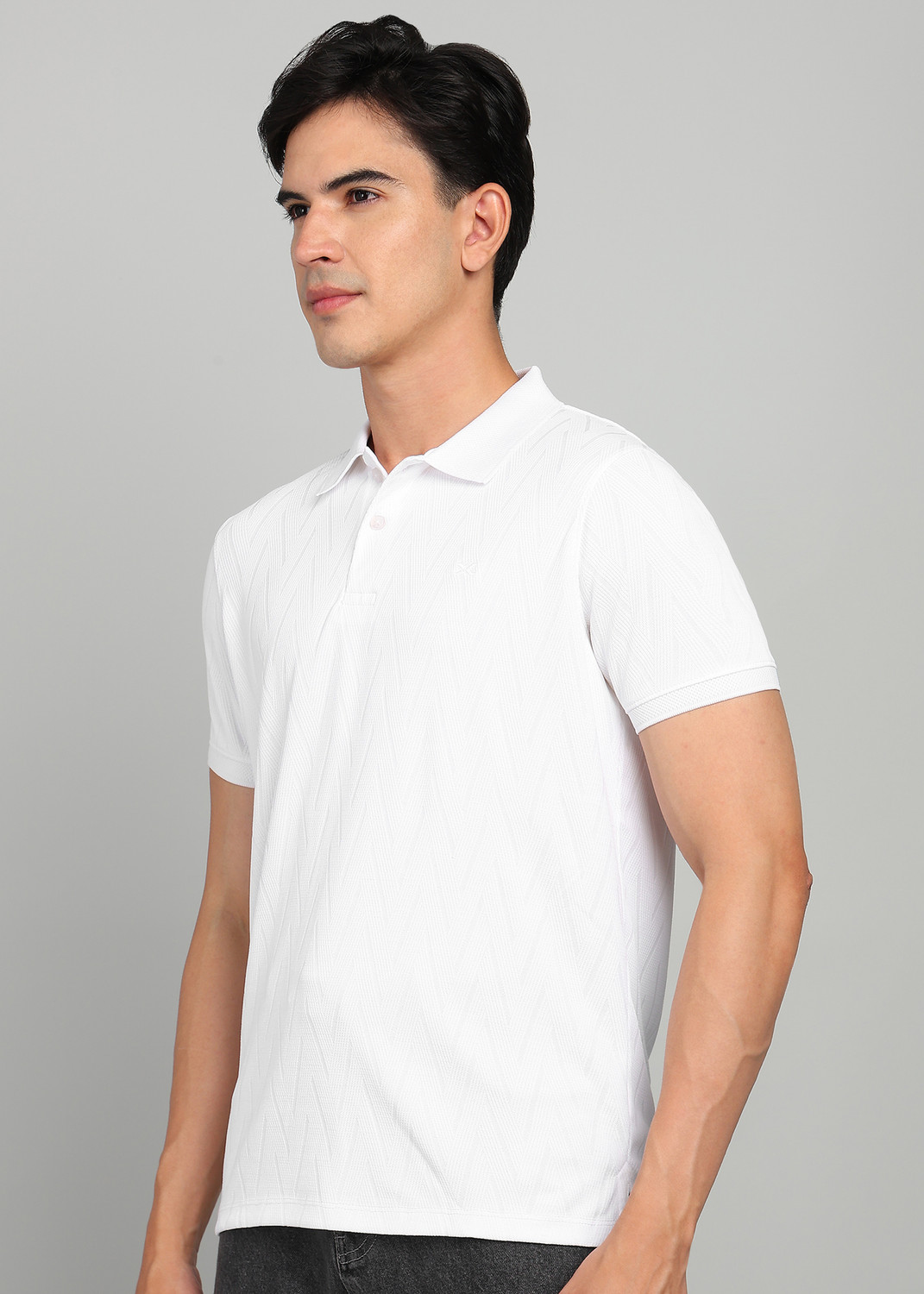 Image of KILLER Printed Men Polo Neck White T-Shirt