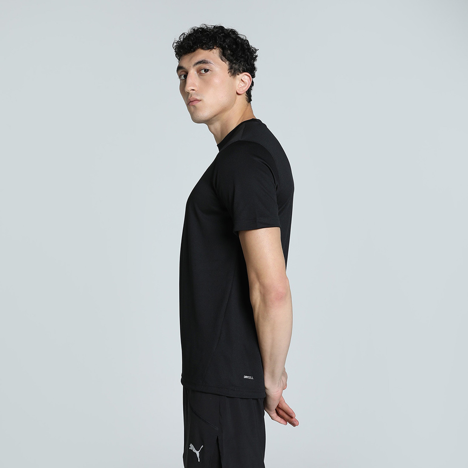 Image of PUMA Printed Men Round Neck Black T-Shirt