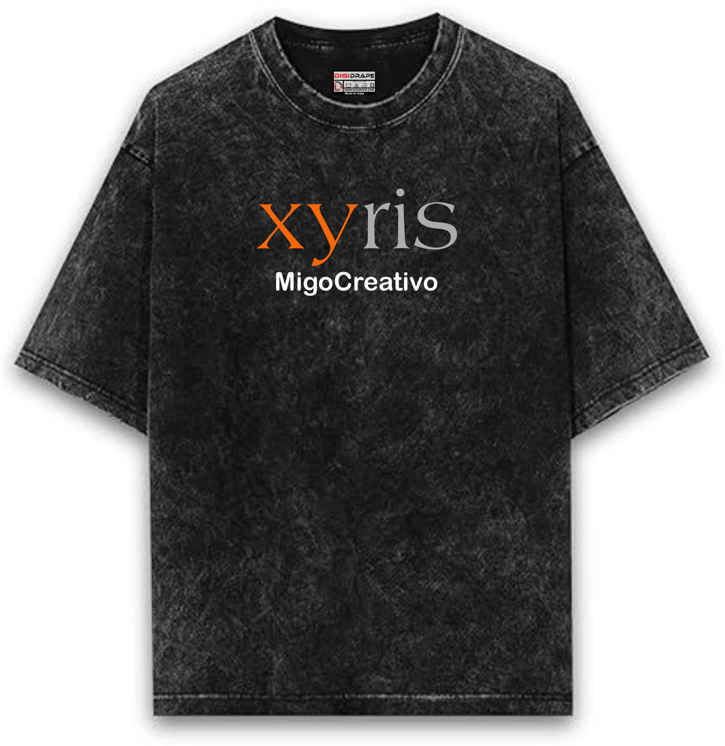 Image of DIGI DRAPE Graphic Print, Typography Men Round Neck Black T-Shirt