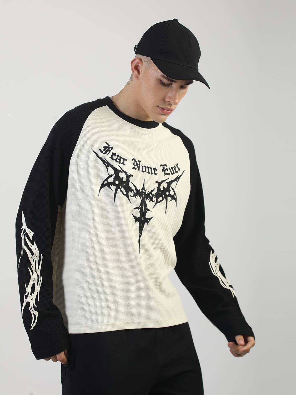 MANIAC Printed Men Round Neck White T-Shirt - Image 4