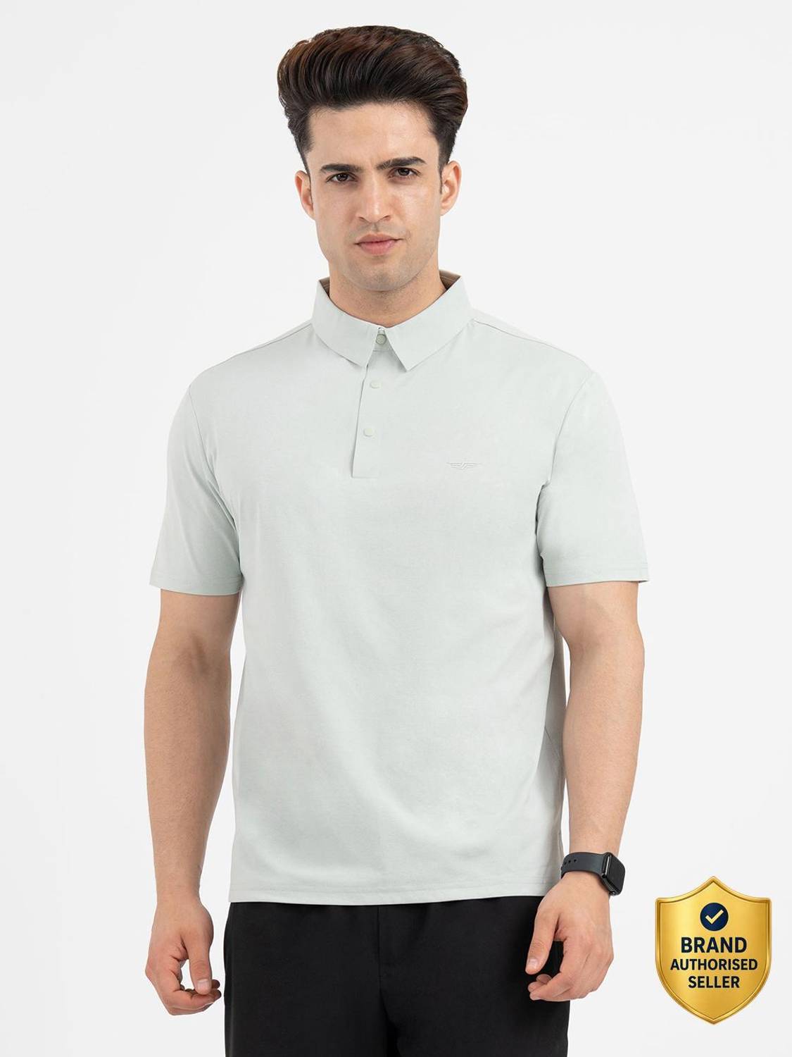 RED TAPE Men Polo Neck Light Green T-Shirt - Image 1