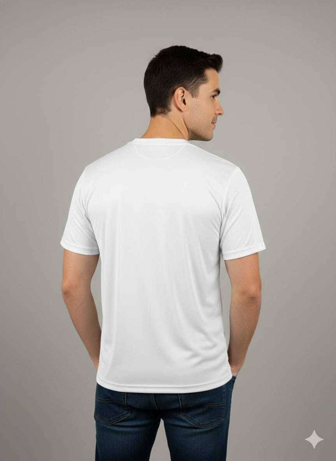leghtsome Men's White Round Neck T-Shirt Pack of 2 - Image 2