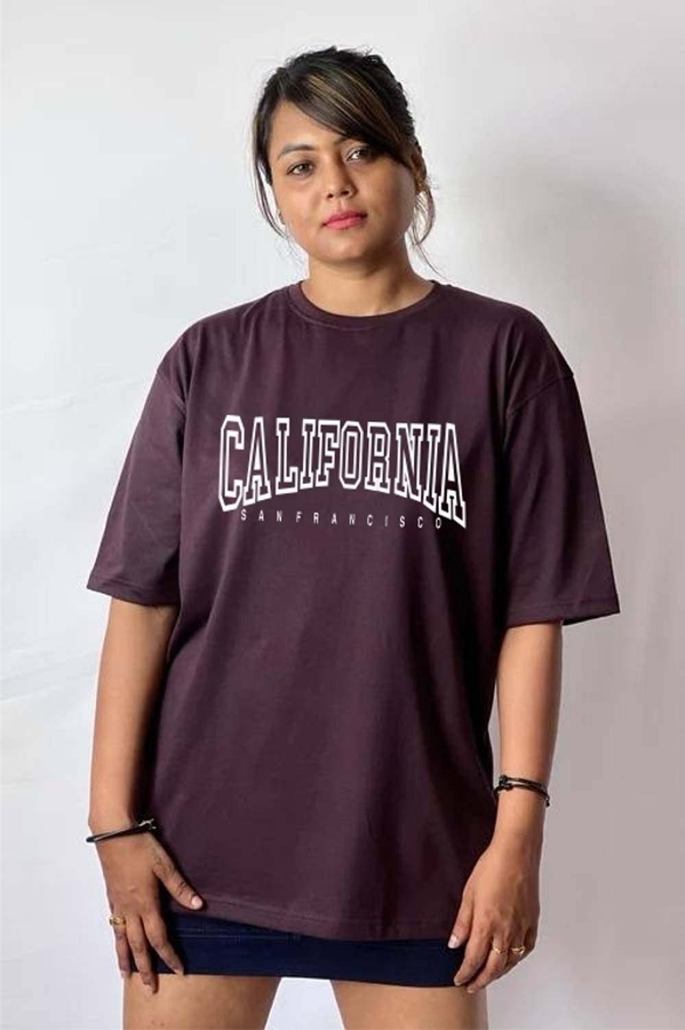 wildborn Typography Women Round Neck Purple T-Shirt
