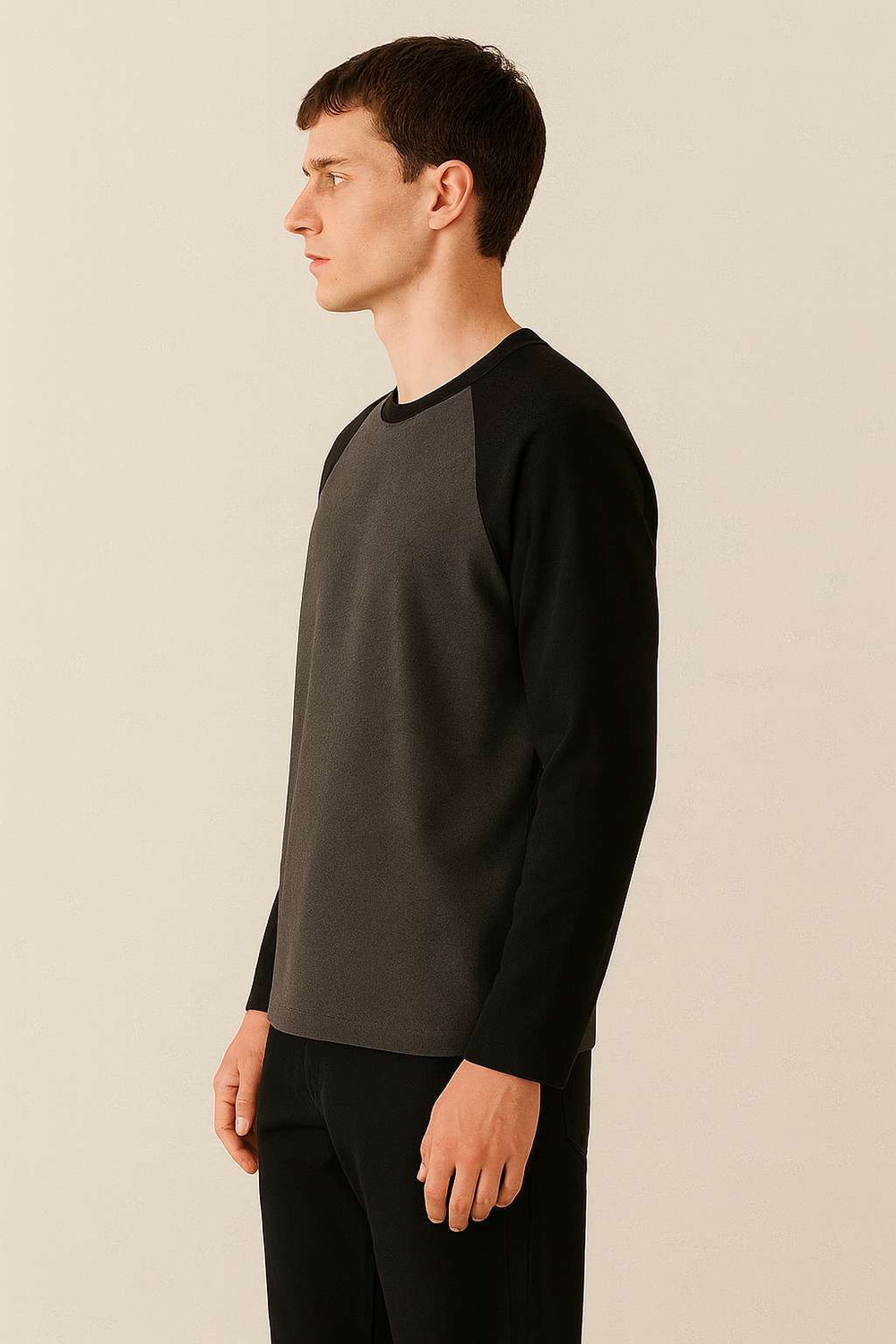 Image of EraandEdge Solid Men Round Neck Grey T-Shirt