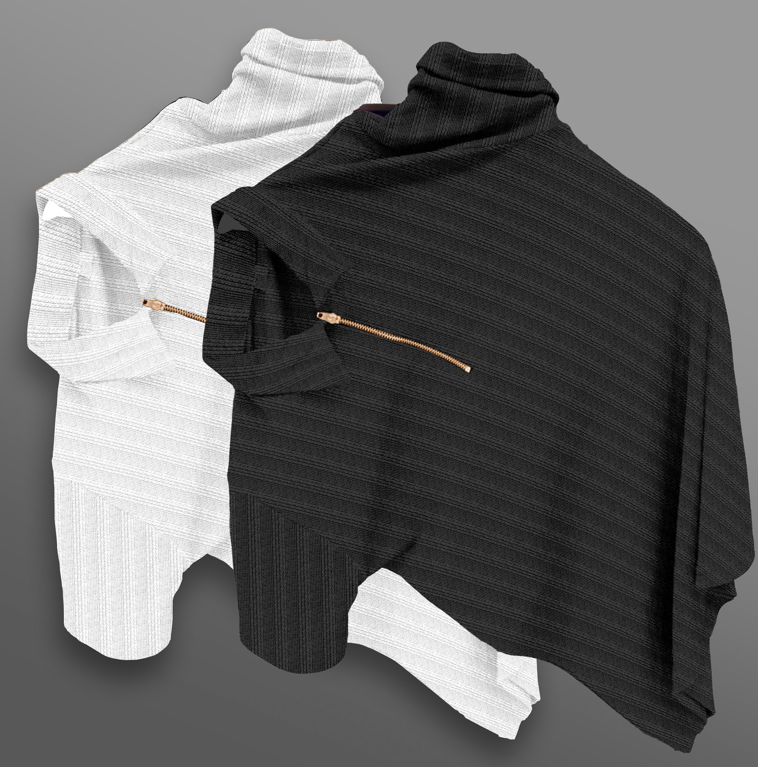 Image of COMBRAIDED Striped Men Zip Neck Multicolor T-Shirt