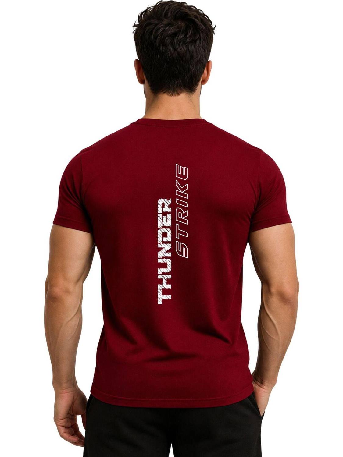 3colors Printed Men Round Neck Maroon T-Shirt