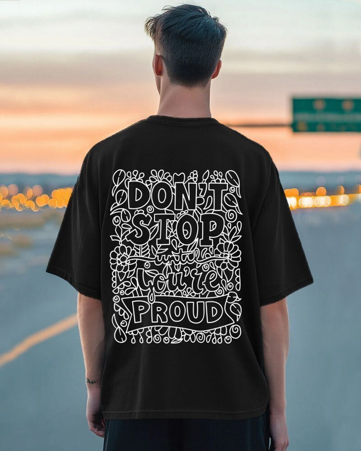 Image of FastColors Printed Men Round Neck Black T-Shirt