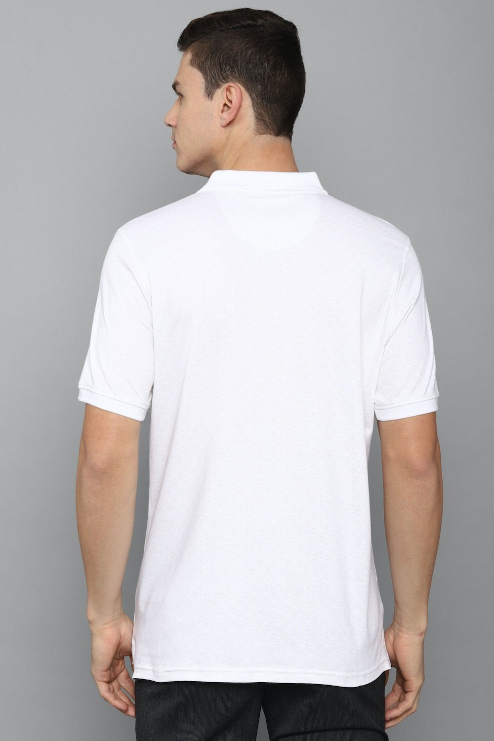 Image of LOUIS PHILIPPE Solid Men Polo Neck White T-Shirt