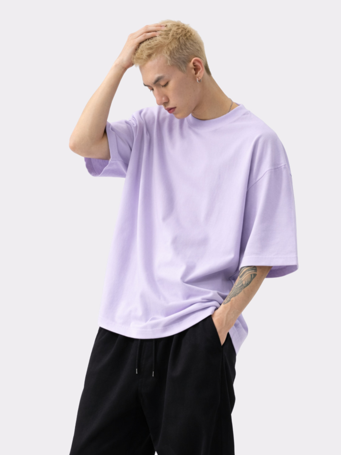 Image of FAS RS TREND Solid Men Round Neck Purple T-Shirt