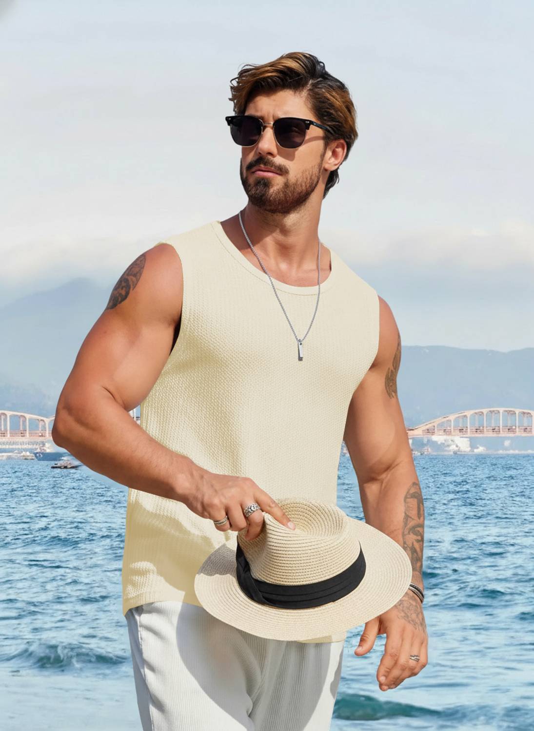 TeeWink Beige Men's Round Neck T-Shirt - Image 4