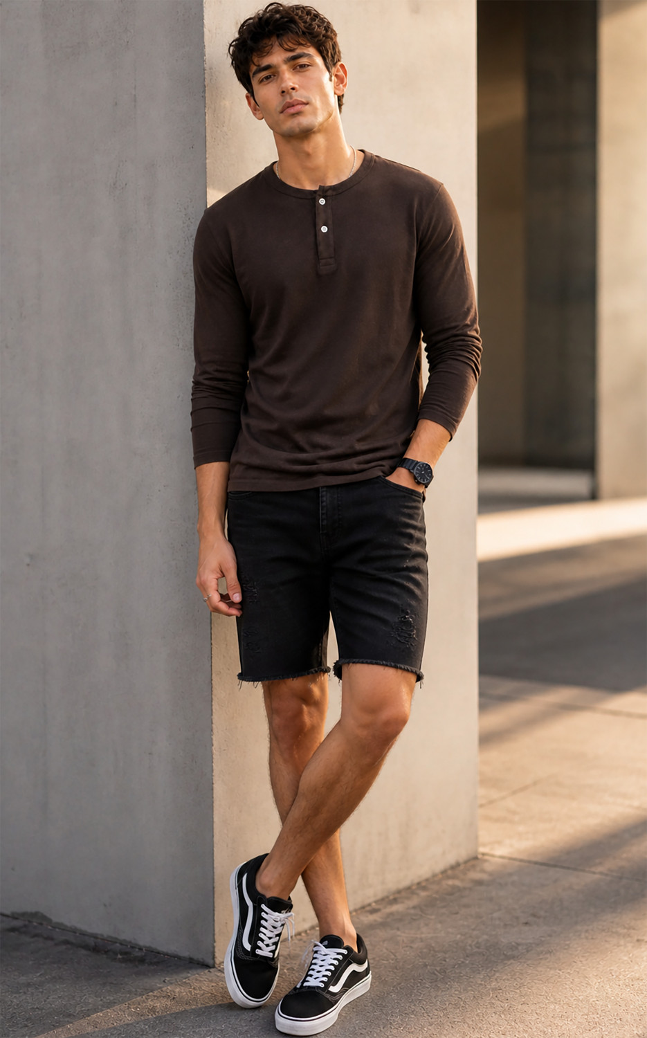 Image of Creation By London Hills Solid Men Round Neck Brown T-Shirt