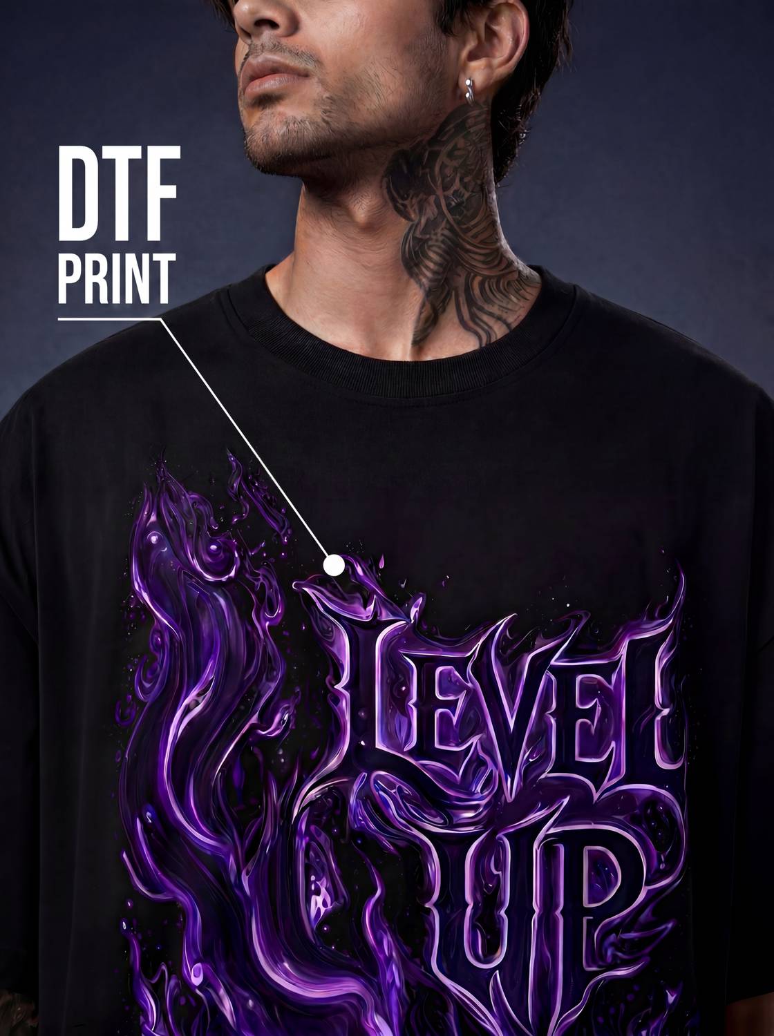 Woops Studio! Graphic Print Black, Purple T-Shirt - Image 4