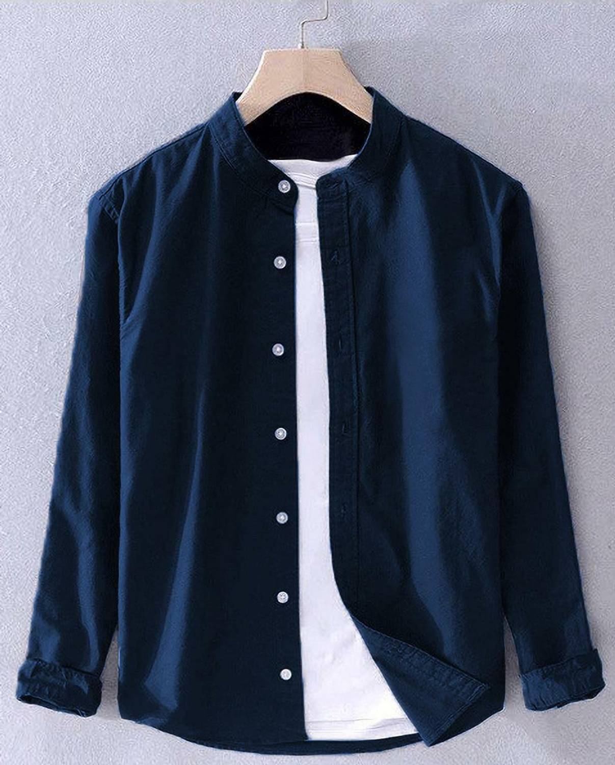 Try Men Solid Casual Blue, Black Shirt - Image 1