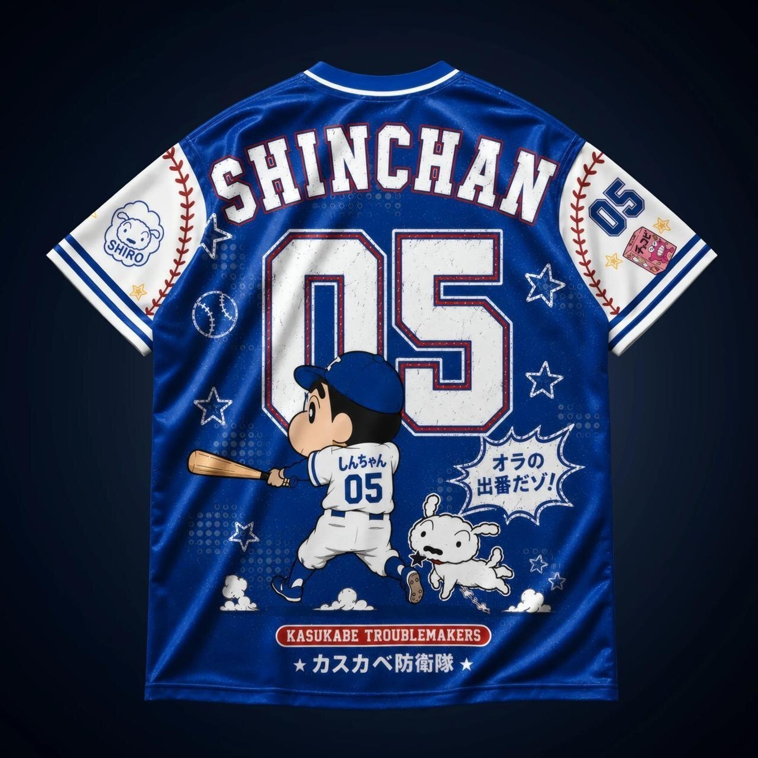 Image of Eddicted Graphic Print Men V Neck Blue T-Shirt