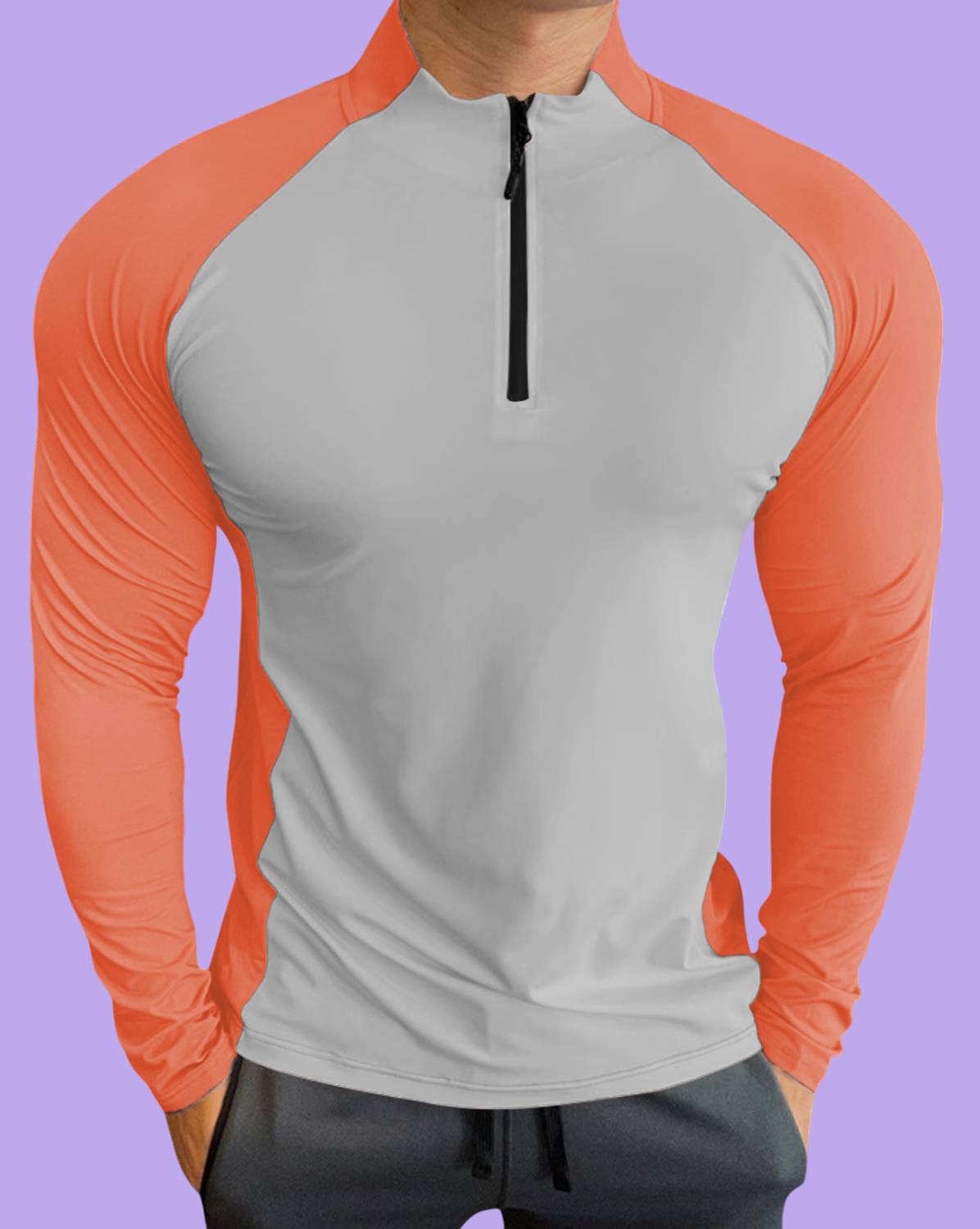 GARBLY Printed Men Henley Neck Orange T-Shirt