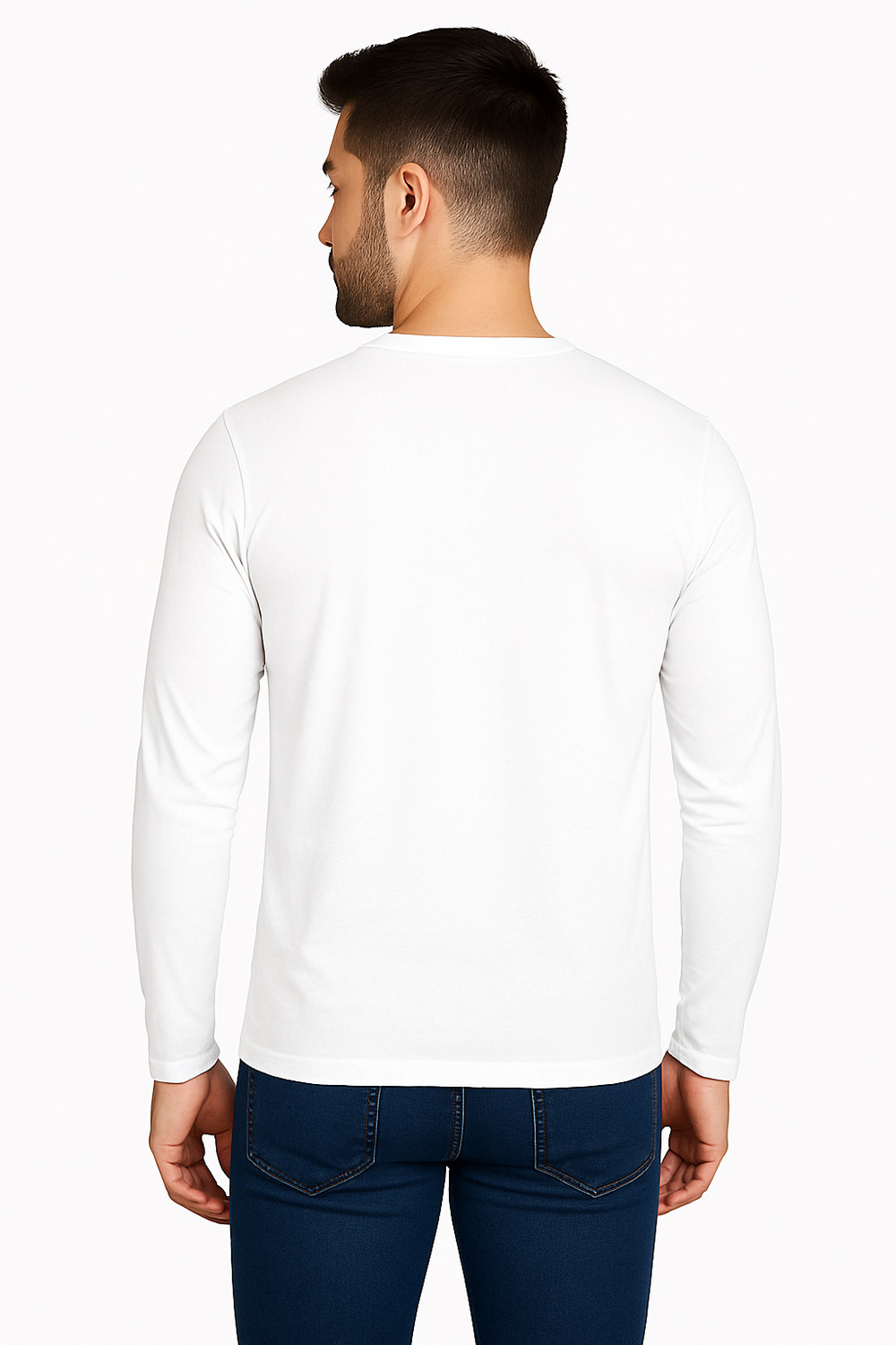 Image of Blisstone Solid Men Henley Neck White T-Shirt
