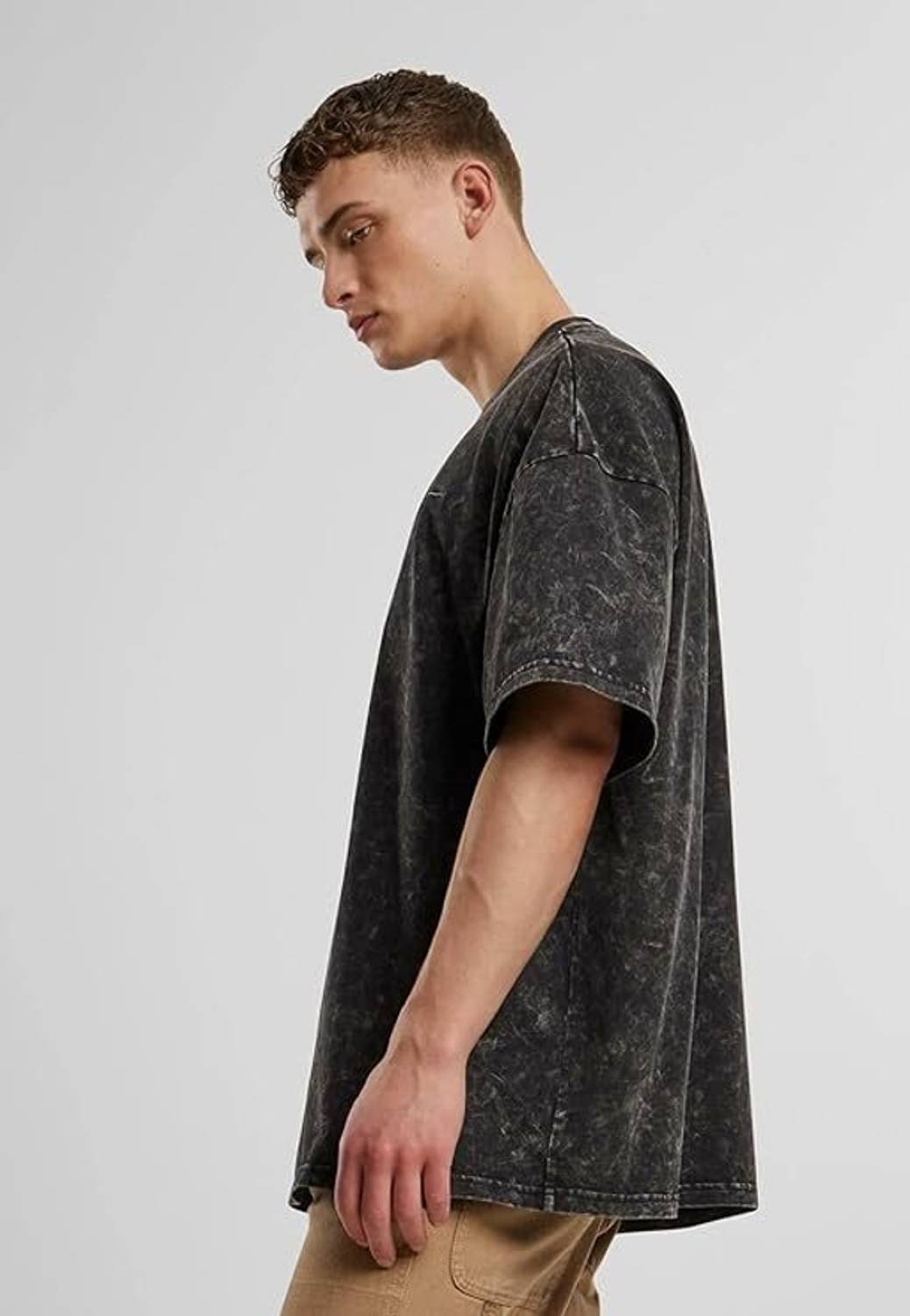 BEEFITS Washed Couple Crew Neck Black T-Shirt - Image 3