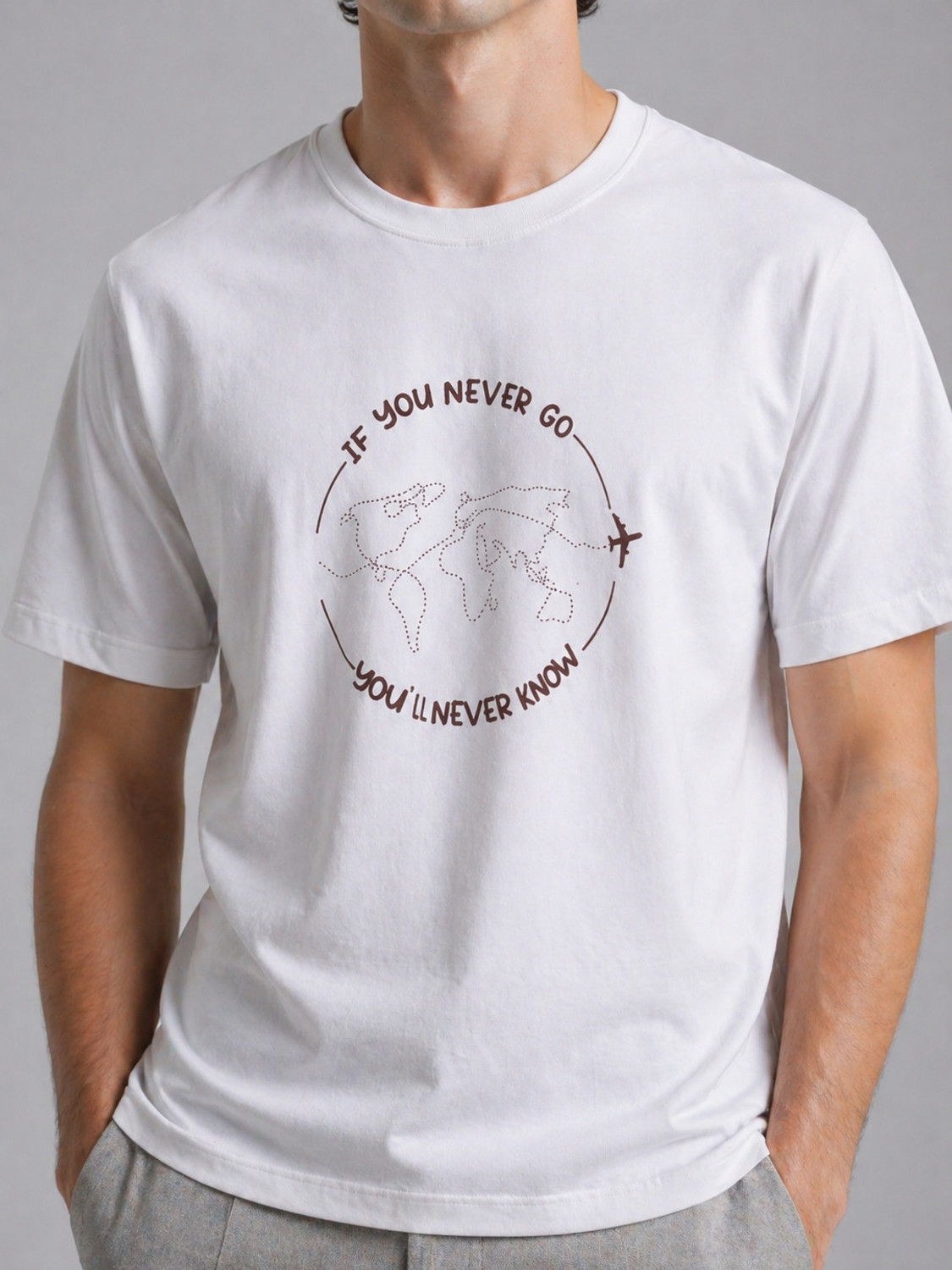 Image of Amplify Graphic Print Men Round Neck White T-Shirt