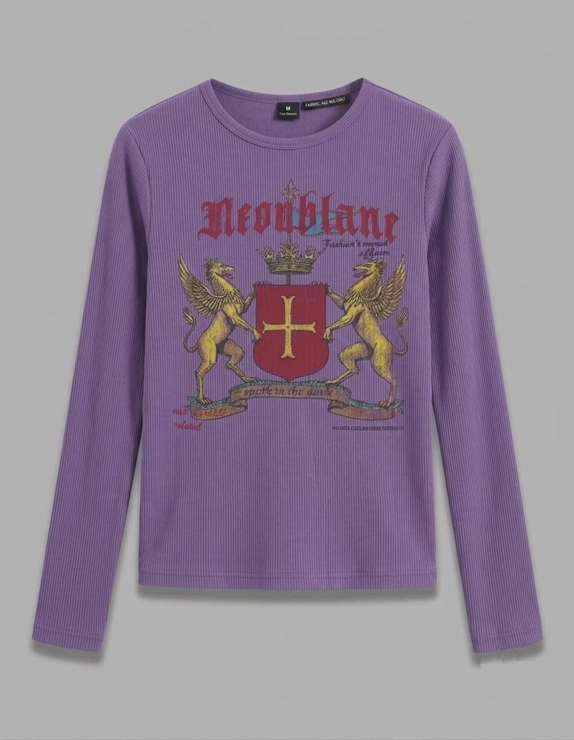 Glitsy Printed Men Round Neck Purple T-Shirt