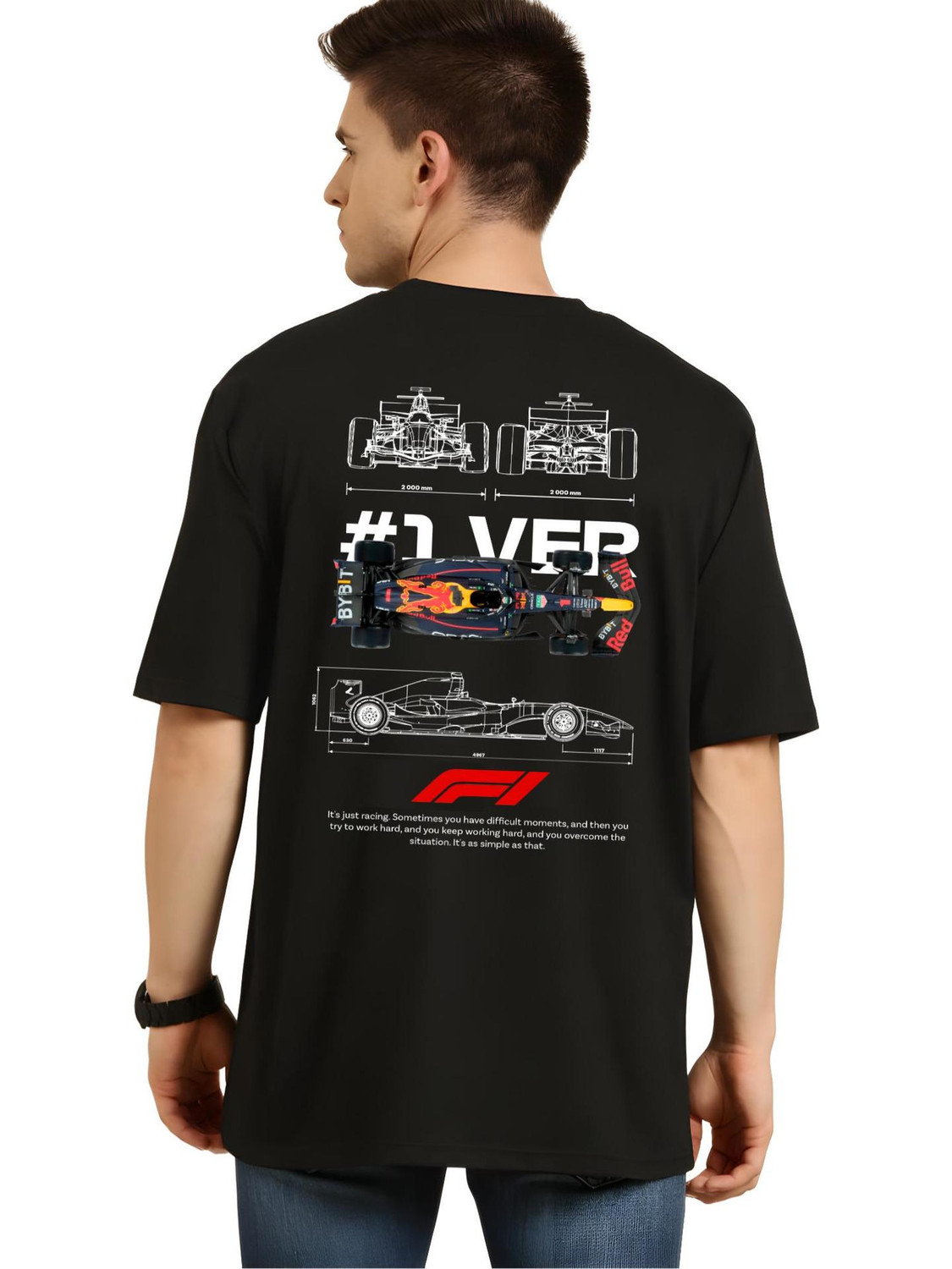 Image of oneXzero Graphic Print Men Crew Neck Black T-Shirt