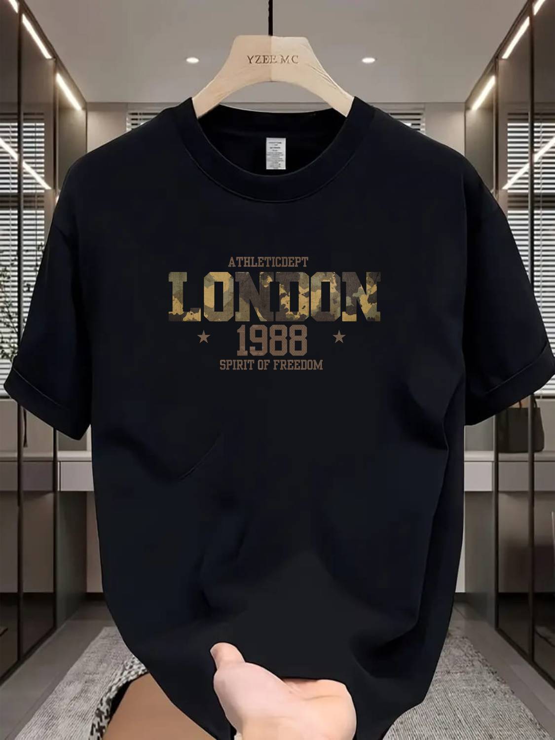 crewmax Military Camouflage Black T-Shirt - Image 1
