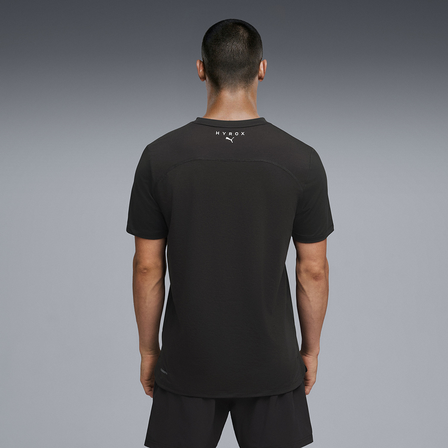 Image of PUMA Printed Men Crew Neck Black T-Shirt