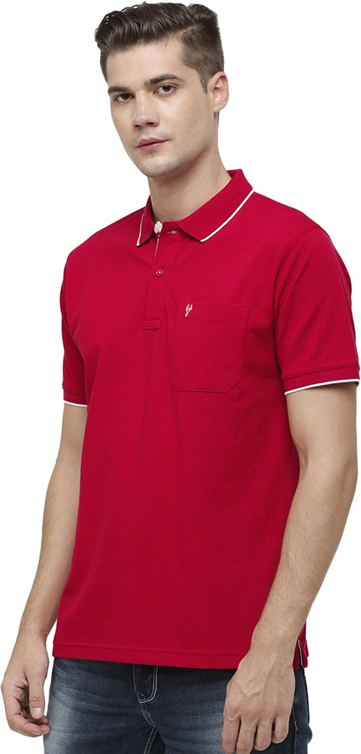 Image of Classic Polo Solid Men Polo Neck Red T-Shirt