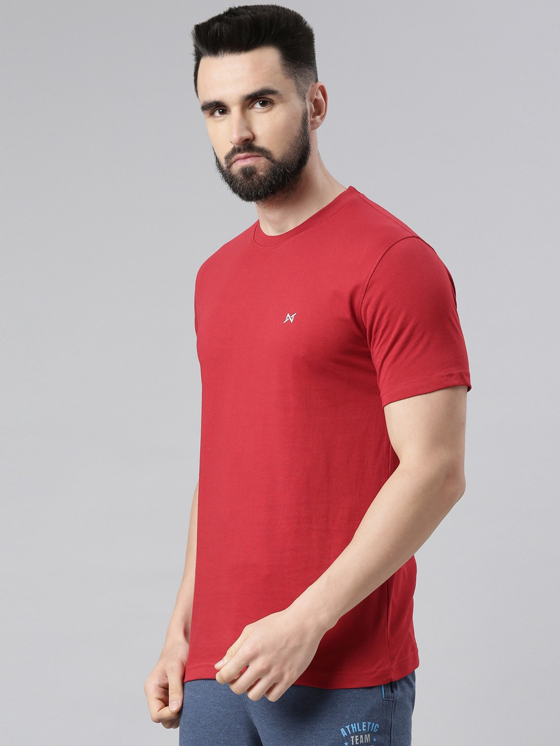 Image of Force NXT Solid Men Round Neck Multicolor T-Shirt
