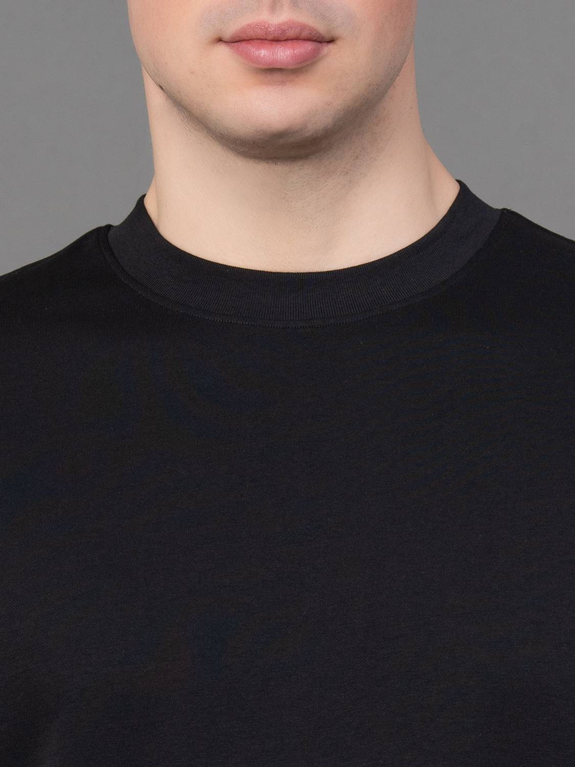 RED TAPE Men Black Round Neck T-Shirt - Image 4