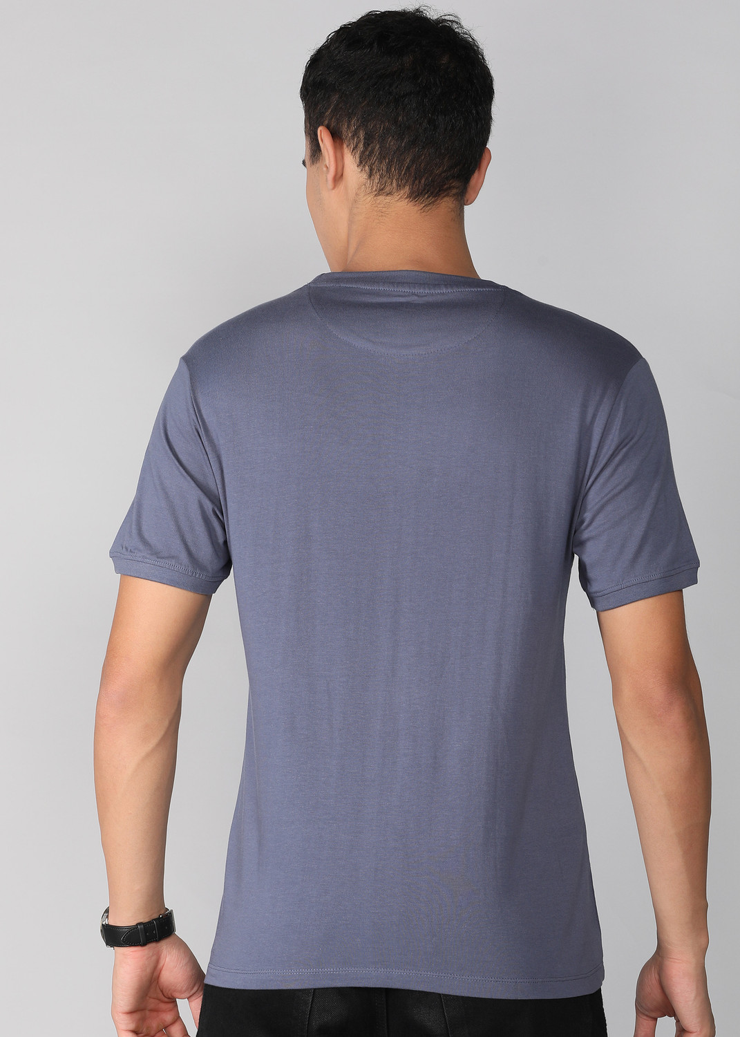 Image of Roadster Graphic Print Men Round Neck Blue T-Shirt