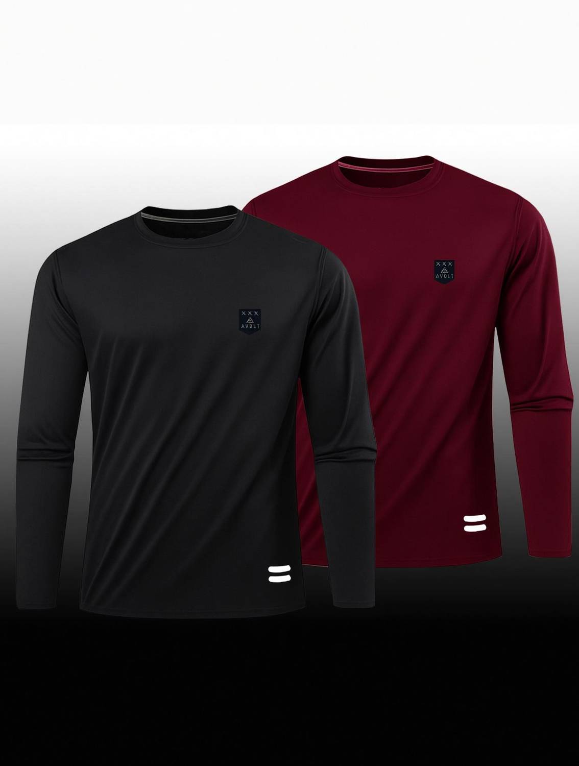 AVOLT Men Black, Maroon T-Shirt Pack of 2 - Image 1