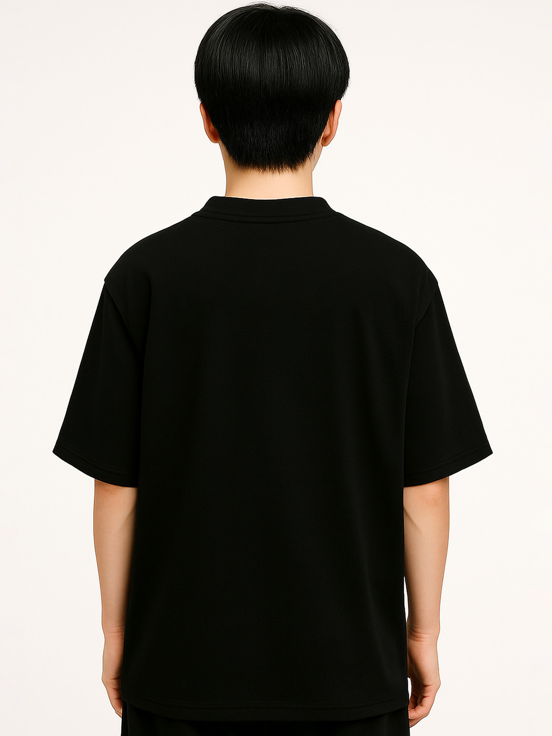 Image of Jump Cuts Colorblock Men Round Neck Black, White T-Shirt