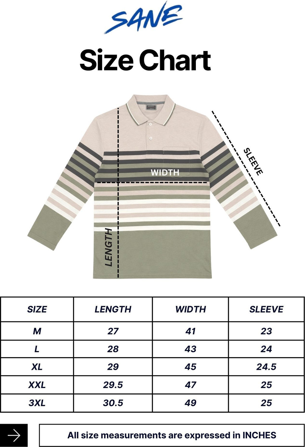 Image of SANE ORIGINALS Striped Men Polo Neck Multicolor, Light Green T-Shirt