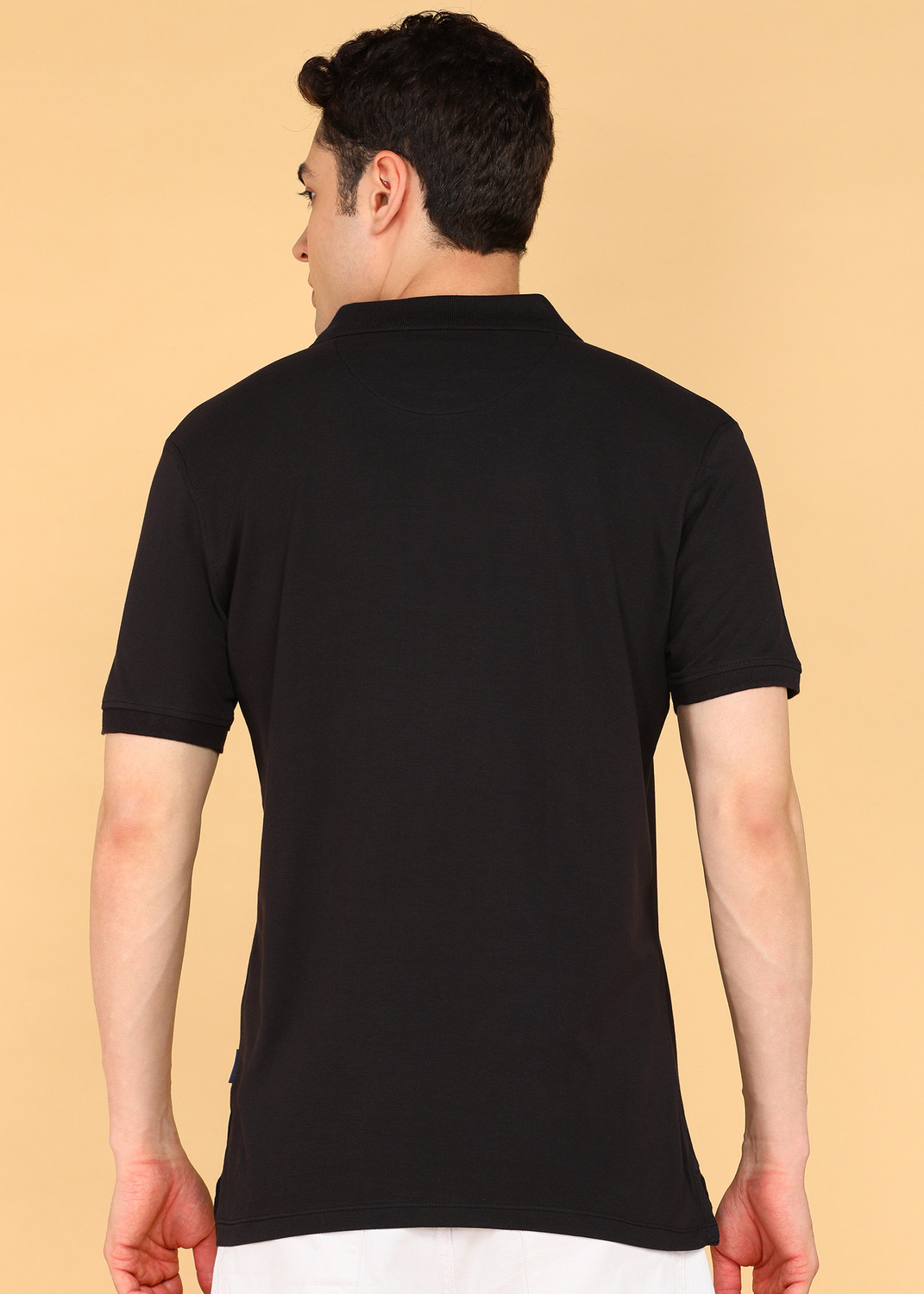 Image of AEROPOSTALE Typography Men Polo Neck Black T-Shirt